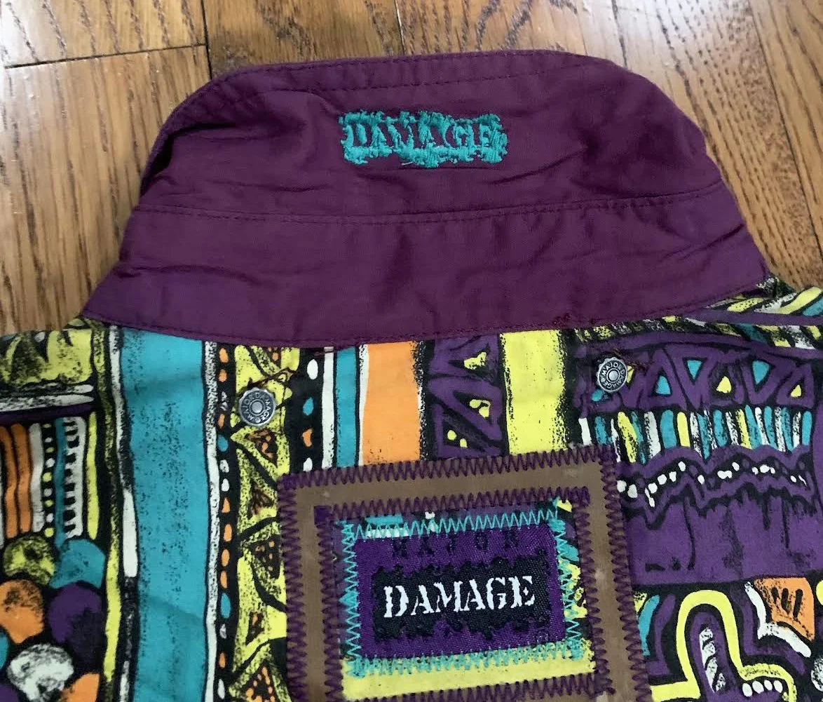 Vintage Major Damage Colorful Button Down Shirt (Size 2, XL) — RootsBK